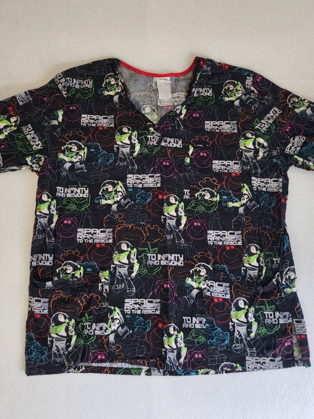 Disney Toy Story Buzz Lightyear Scrub Top Size L
